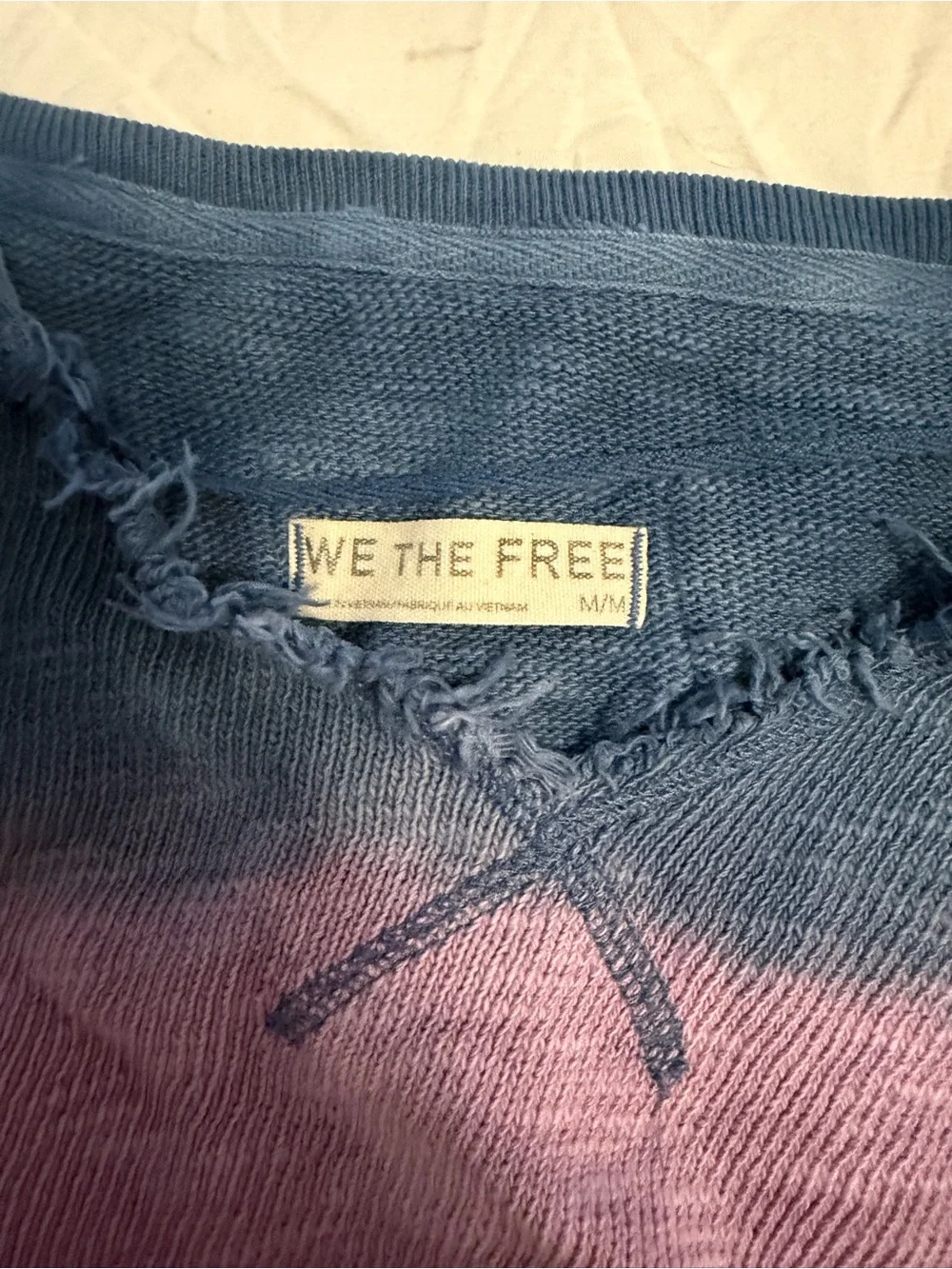 Free People Distressed Ombré Crop Top